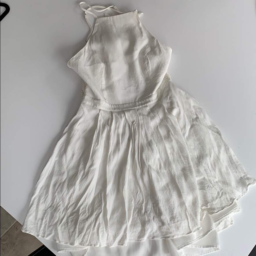 White High Neck Flowy Dress